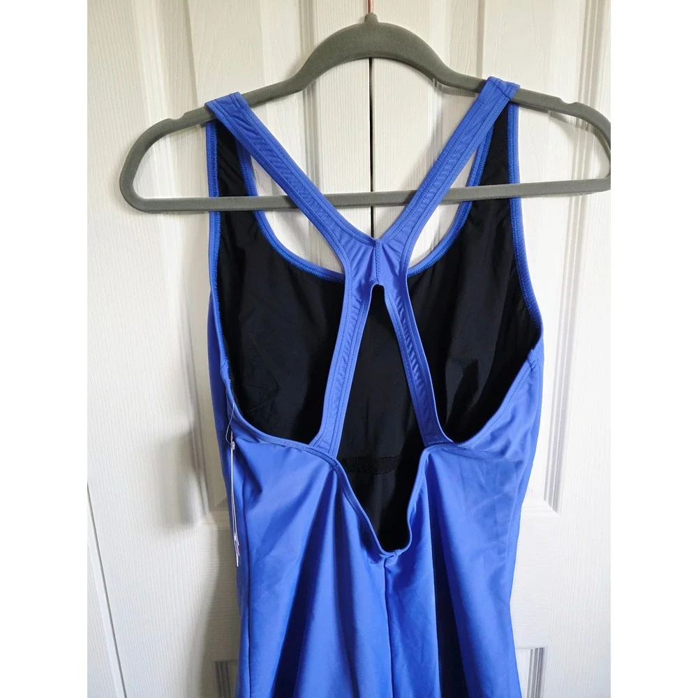 Speedo Womens 18 PowerFLEX One‎ Piece Swimsuit Hyper Blue NWT RV $68
